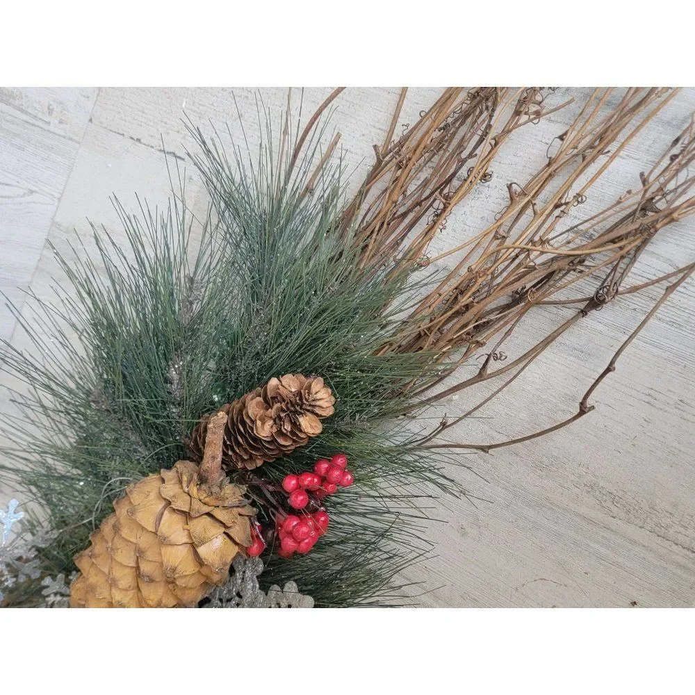 Enchanted Forest hanging‎ unique wreath Pinecone pine tree froth home decor